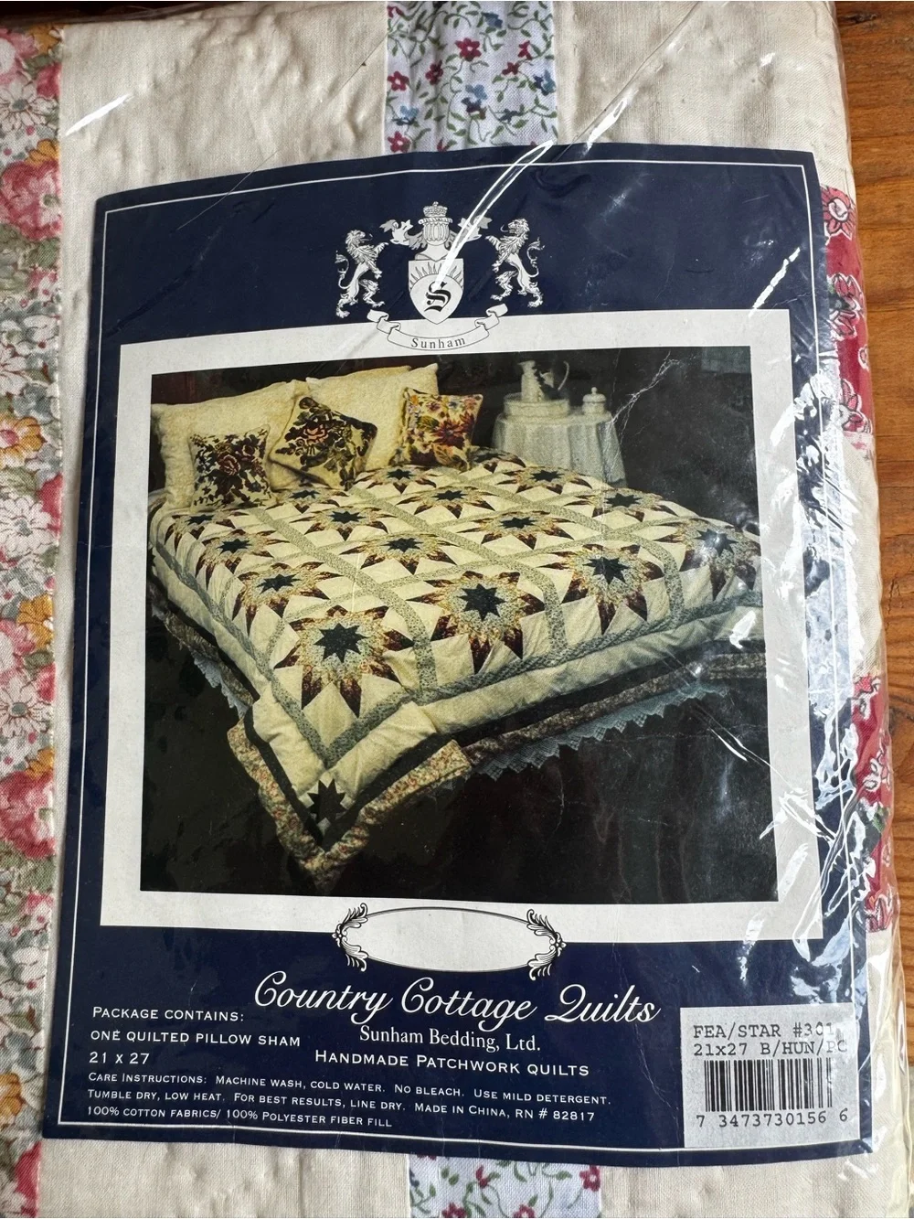 Vintage 90s pillow sham quilted
